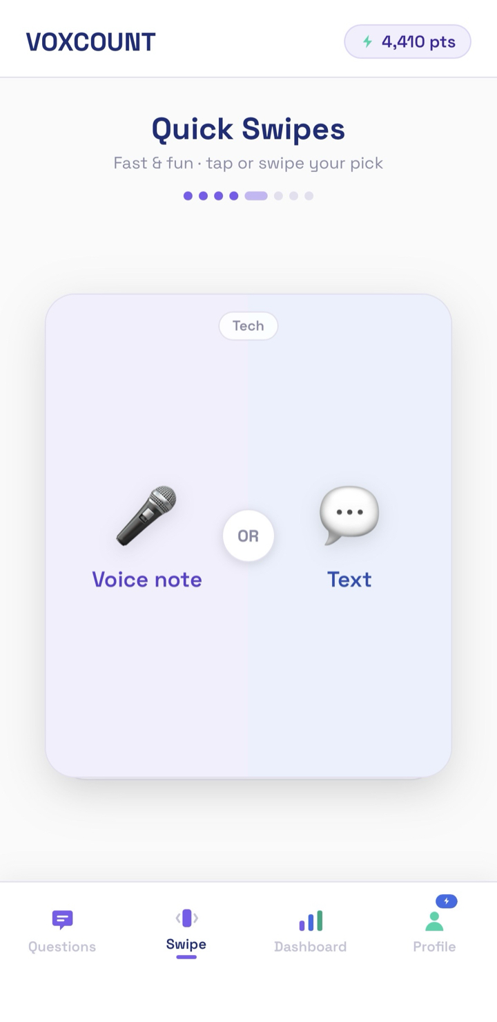 Quick swipes — this or that